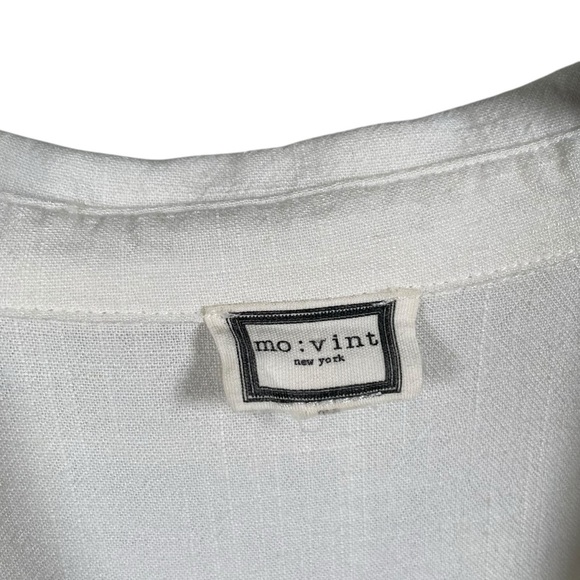 Mo:vint Ivory Linen Cotton Double Breasted Top S/M - Picture 9 of 10